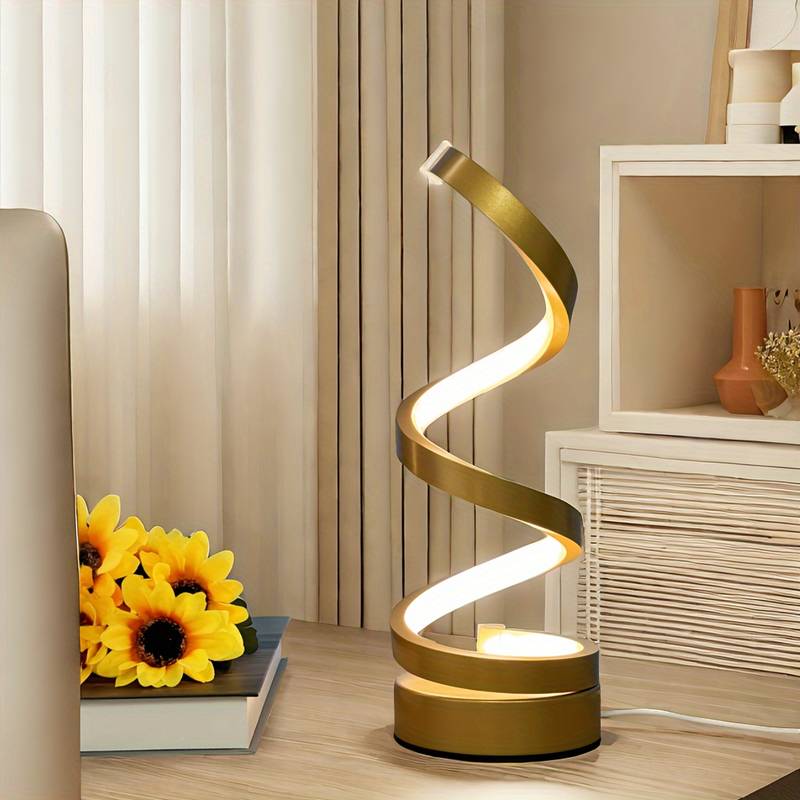 Original Spiral Lamp with USB connection, suitable for office, bedroom, and living room. Stylish and functional desk lamp.