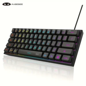 Image of the MageGee TS91 Mini 60% Gaming/Office Keyboard with RGB backlighting.