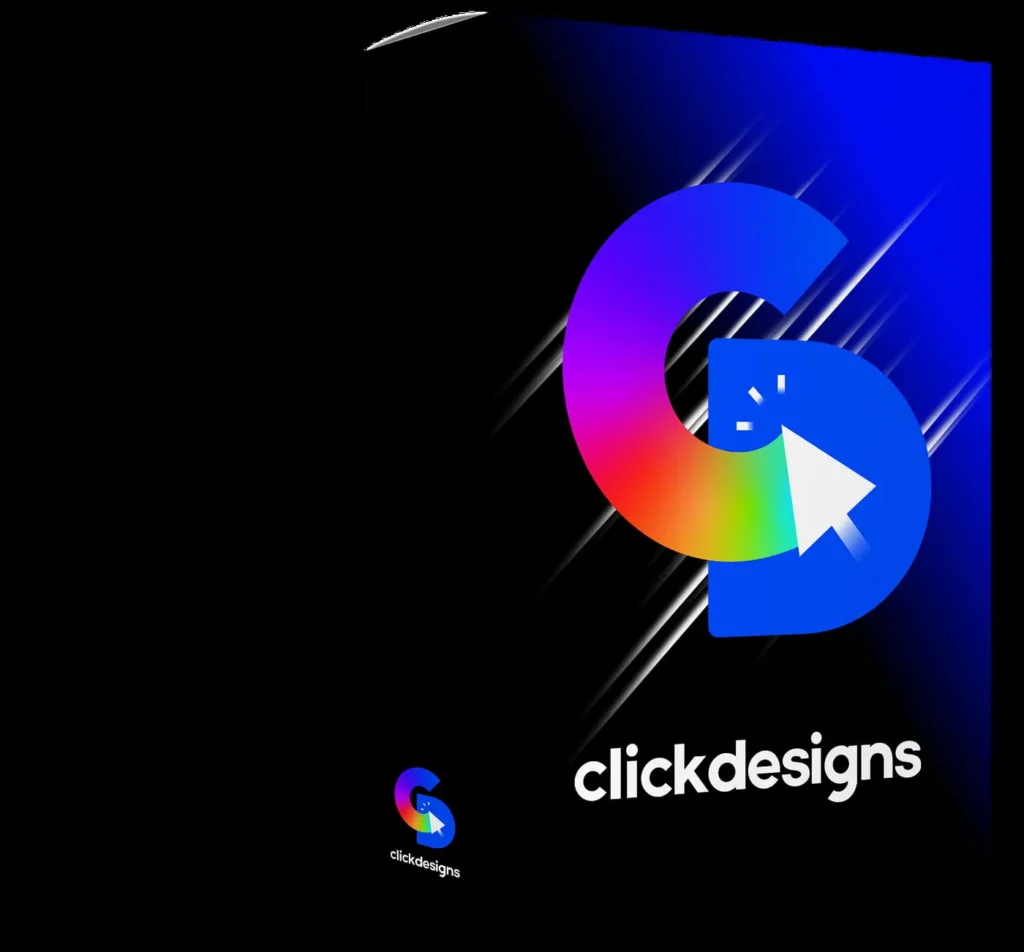 ClickDesigns logo with the tagline: Unlock Your Creative Potential with ClickDesigns.